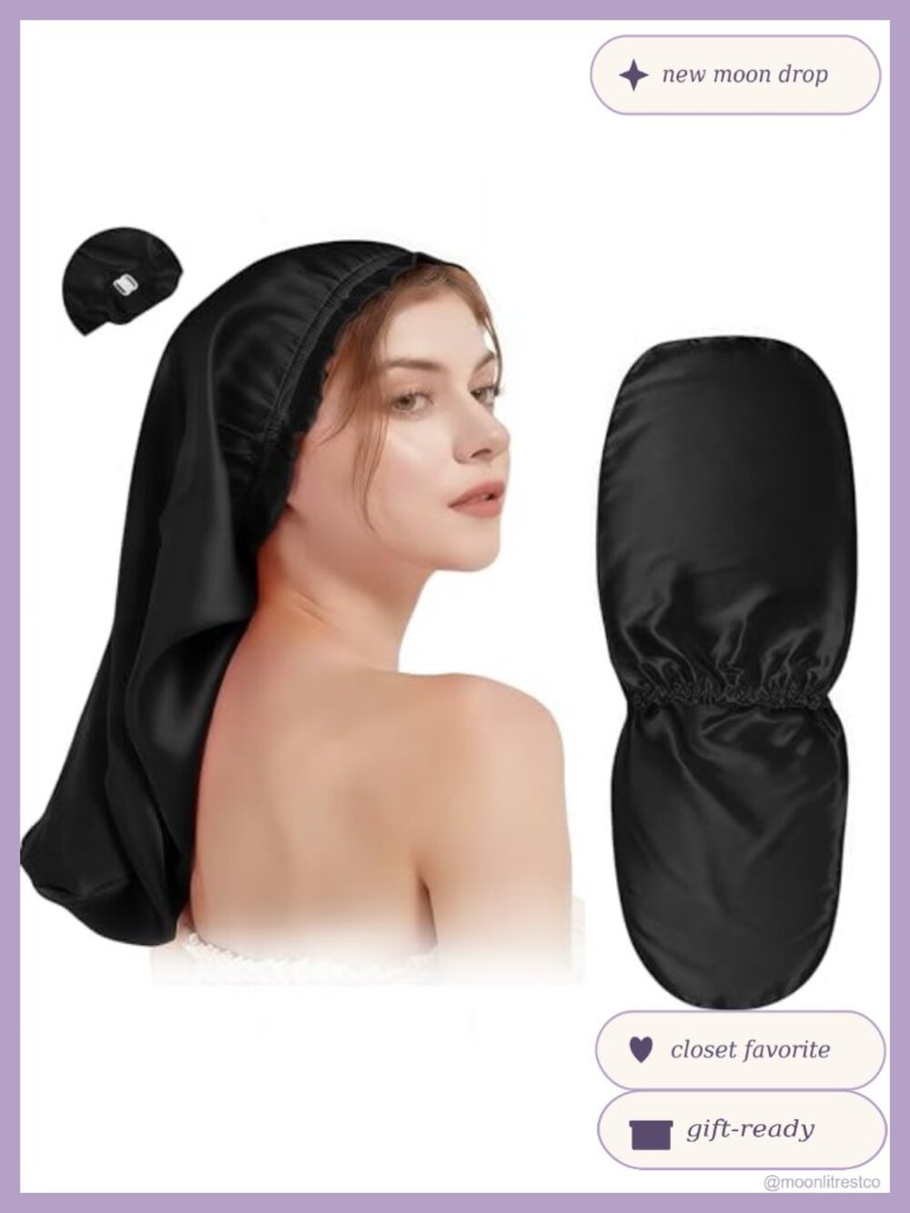 Adjustable Mulberry Silk Bonnet Sleep Cap Long Turban Double Layer